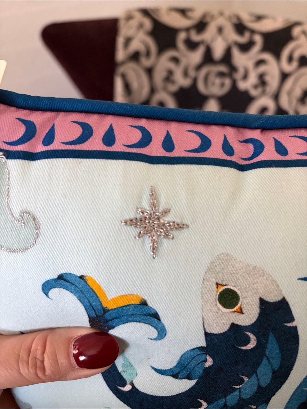 Anthropologie Stargazer Mini Zodiac Sign Pillow - Pisces - Picture 8 of 10